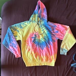 Neon Tie-Dye Exist Hoodie